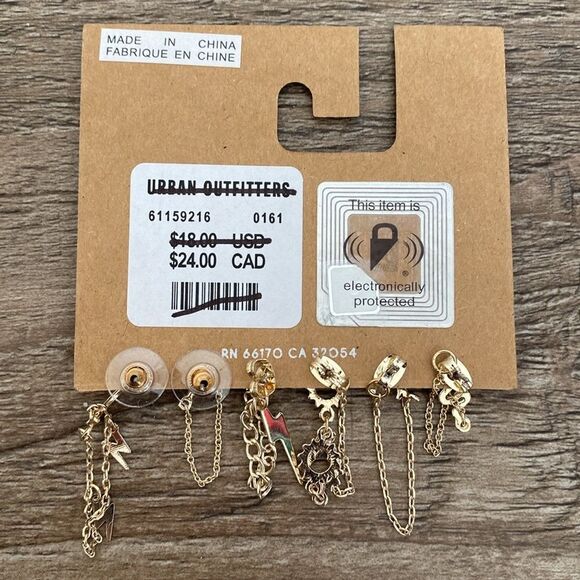 Urban Outfitters Piper Icon Various Post Earrings Lightning Bolt Sun Snake Set - Picture 3 of 4